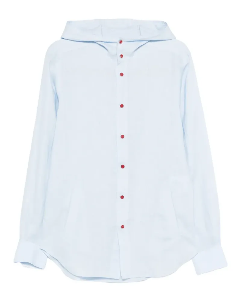 Kiton Mariano hooded shirt - Blau Blau