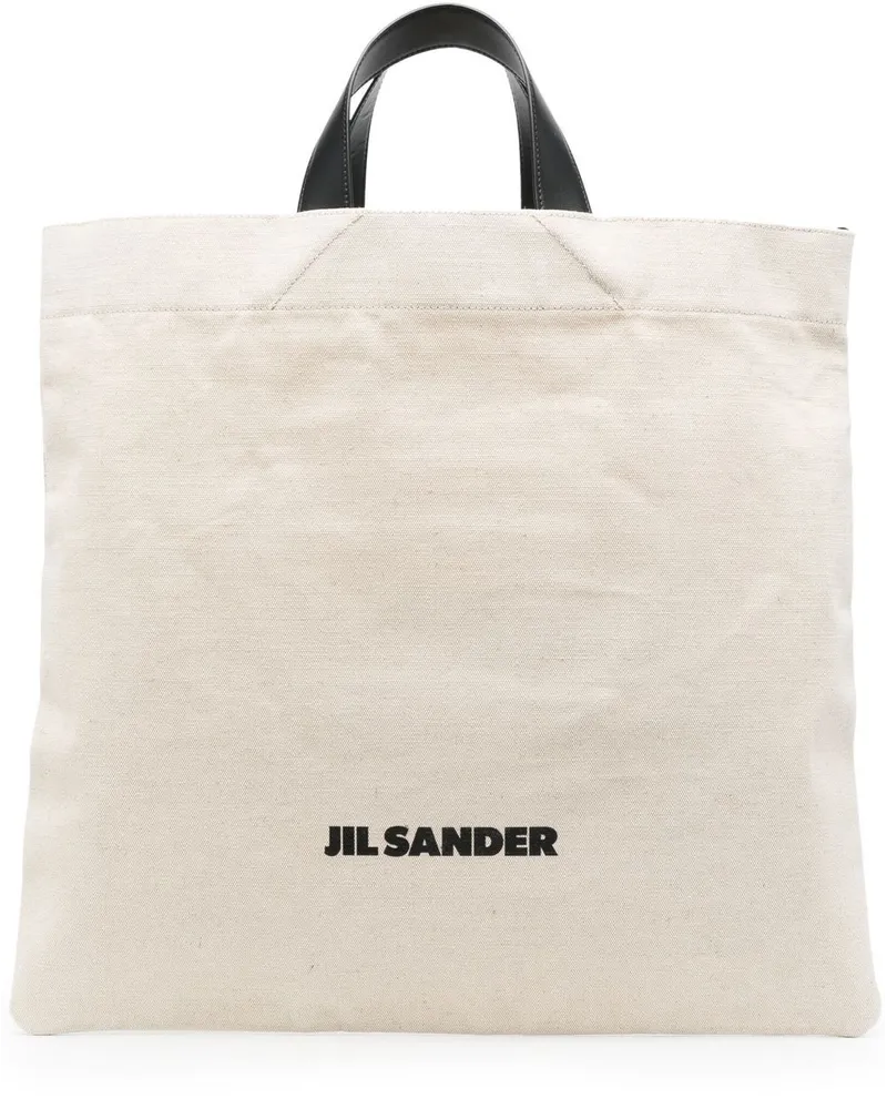 Jil Sander Shopper mit Logo-Print - Nude Nude