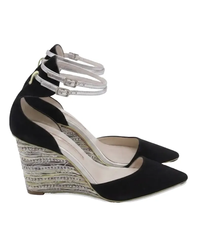 Sophia Webster Lexi beaded wedge pumps - Schwarz Schwarz