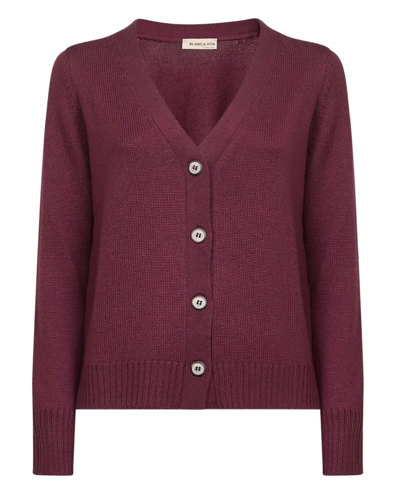 Blanca button v-neck cardigan - Rot Rot