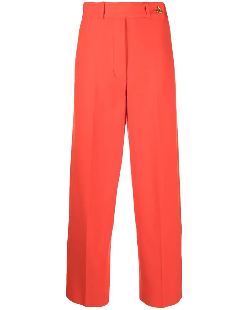 AERON Fein gestrickte Cropped-Hose - Rot Rot