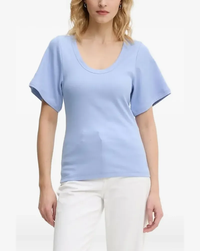 By Malene Birger T-Shirt aus geripptem Strick - Blau Blau