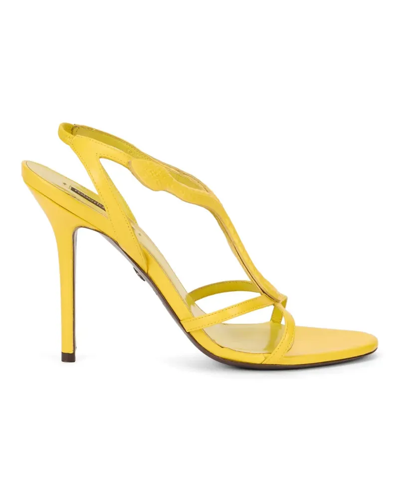 Roberto Cavalli snake-detail leather sandals - Gelb Gelb