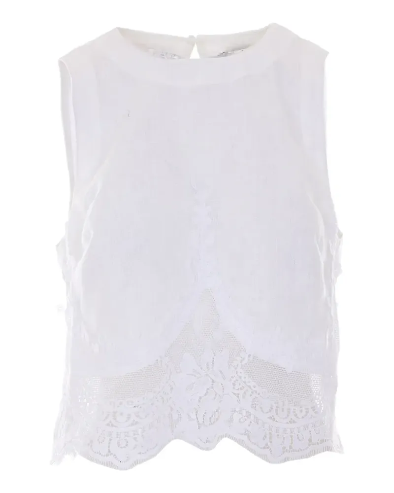 Twin-Set floral-lace tank top - Weiß Weiß