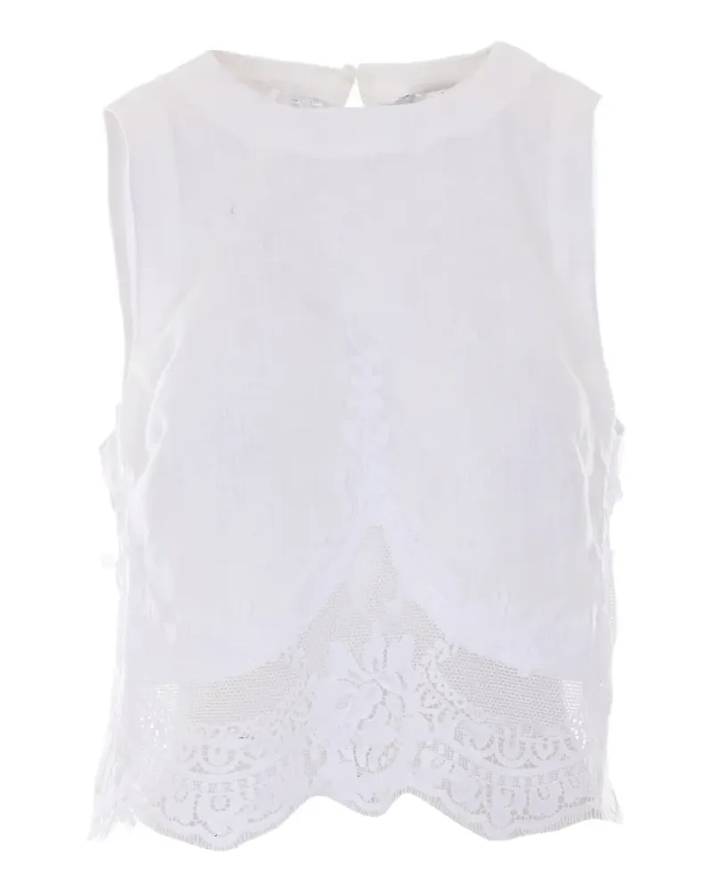 Twin-Set floral-lace tank top - Weiß Weiß