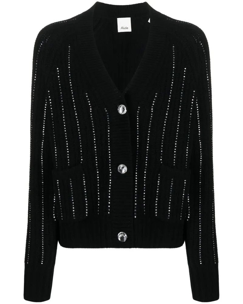 ALLUDE Cardigan mit Strass - Schwarz Schwarz
