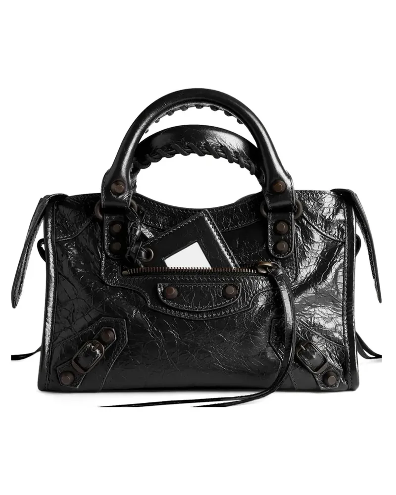 Balenciaga mini Le City lambskin tote bag - Schwarz Schwarz