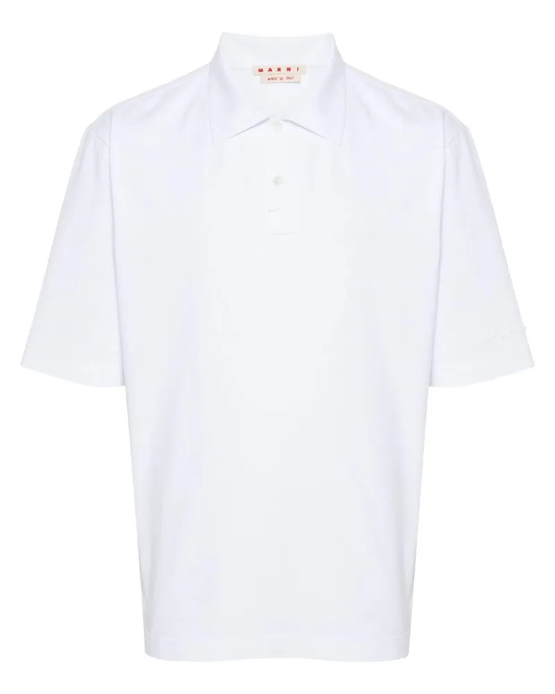 Marni Poloshirt mit Logo-Patch - Weiß Weiß