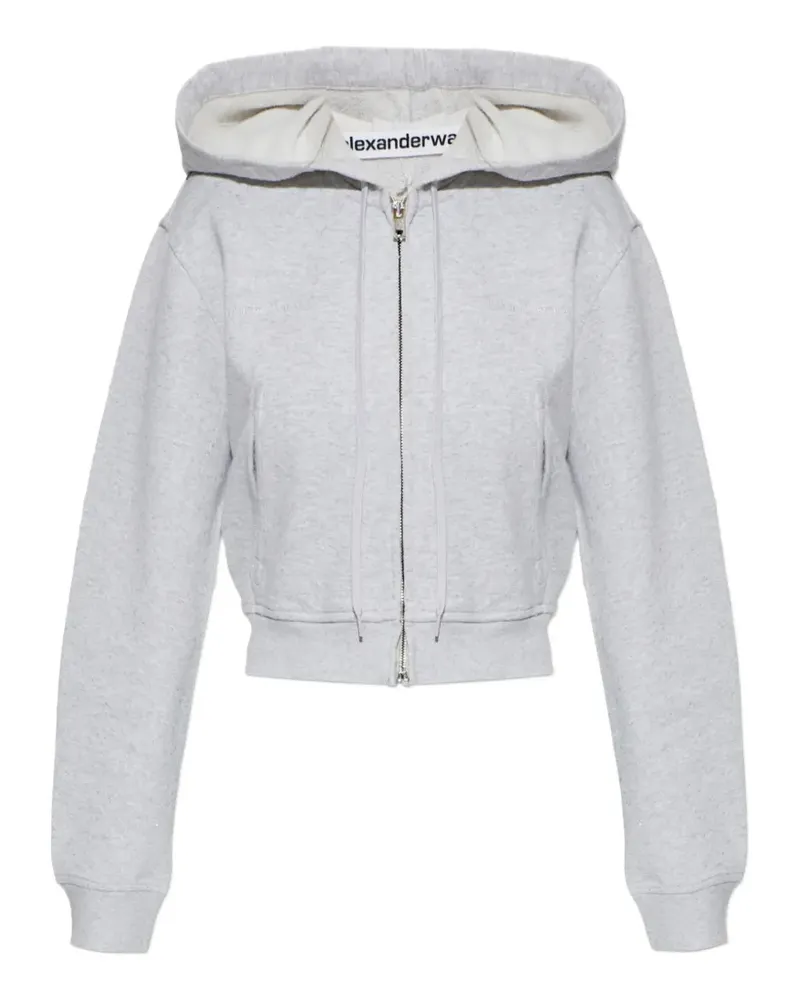 Alexander Wang zip-up cropped hoodie - Grau Grau