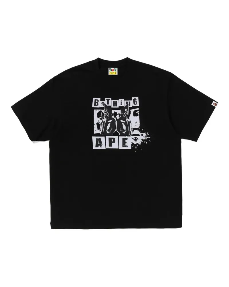BAPE T-Shirt mit grafischem Print - Schwarz Schwarz