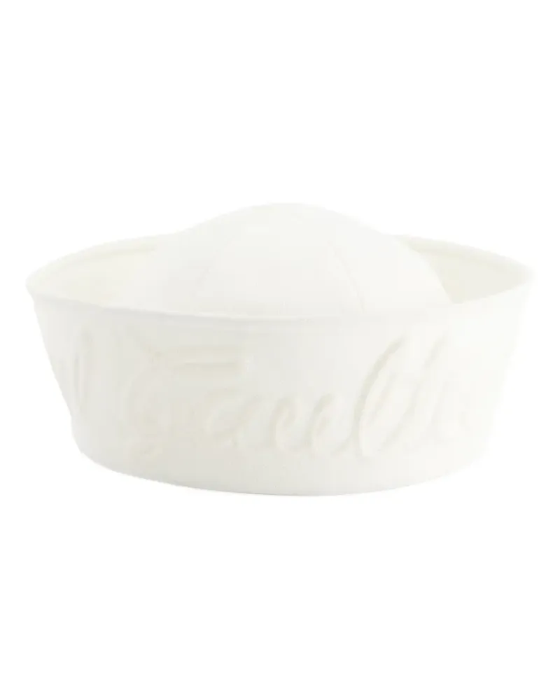 Jean Paul Gaultier Hut mit Logo-Prägung - Weiß Weiß