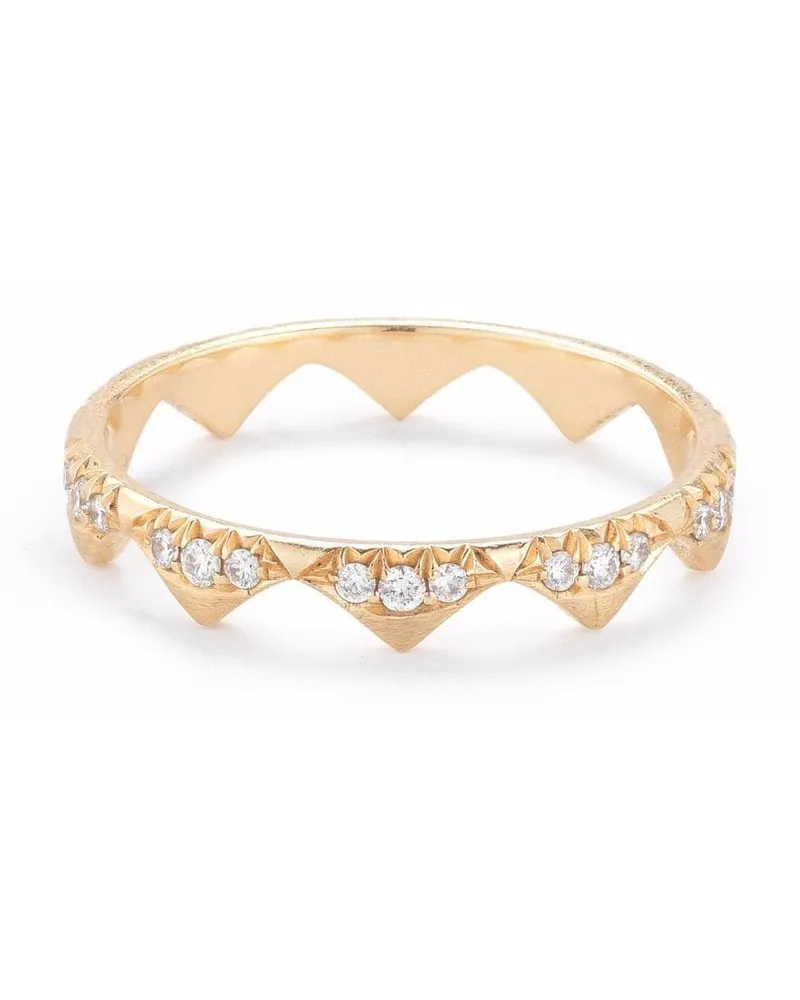 Jade Trau 18kt Gelbgoldring mit Diamanten Gold