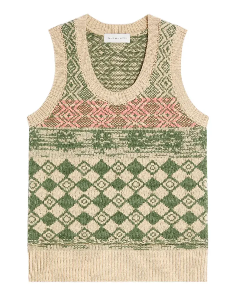 Dries van Noten Jacquardpullover aus Wolle - Nude Nude