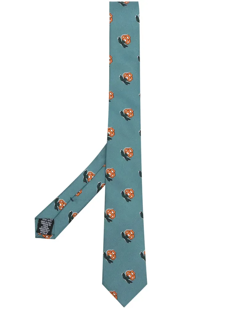 Paul Smith Seidenkrawatte mit Blumenmuster - Blau Blau