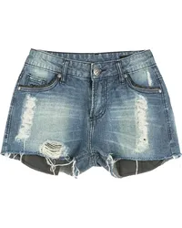 Amir Slama Ungesäumte Jeans-Shorts Blau