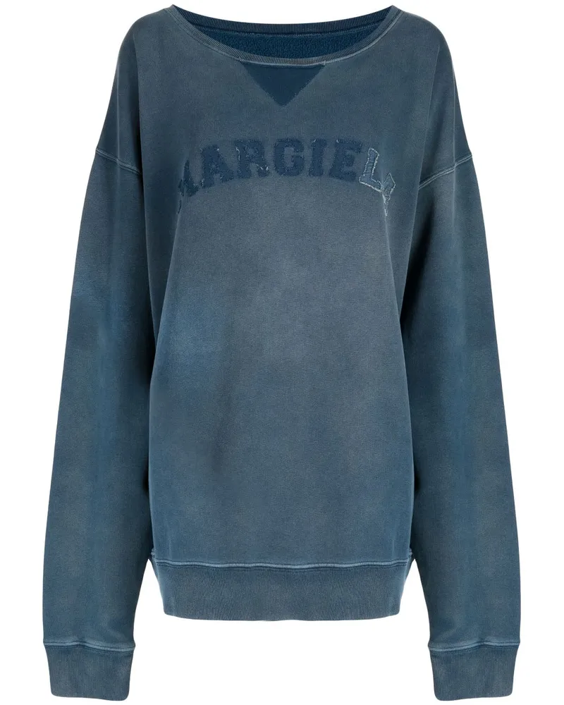 Maison Margiela Sweatshirt mit Logo-Print Blau