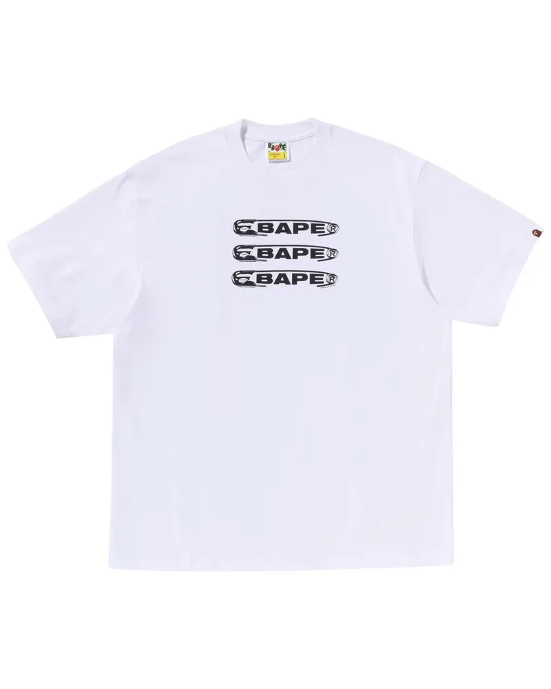 BAPE T-Shirt mit Logo-Print - Weiß Weiß