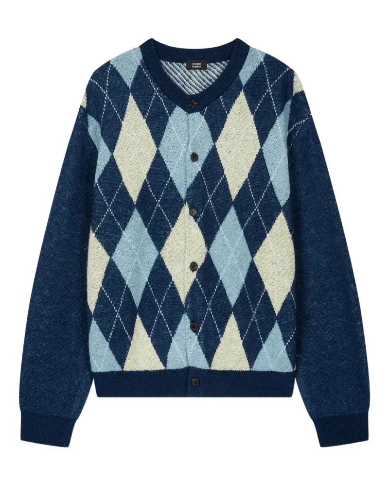 STUDIO TOMBOY diamond-pattern cardigan - Blau Blau