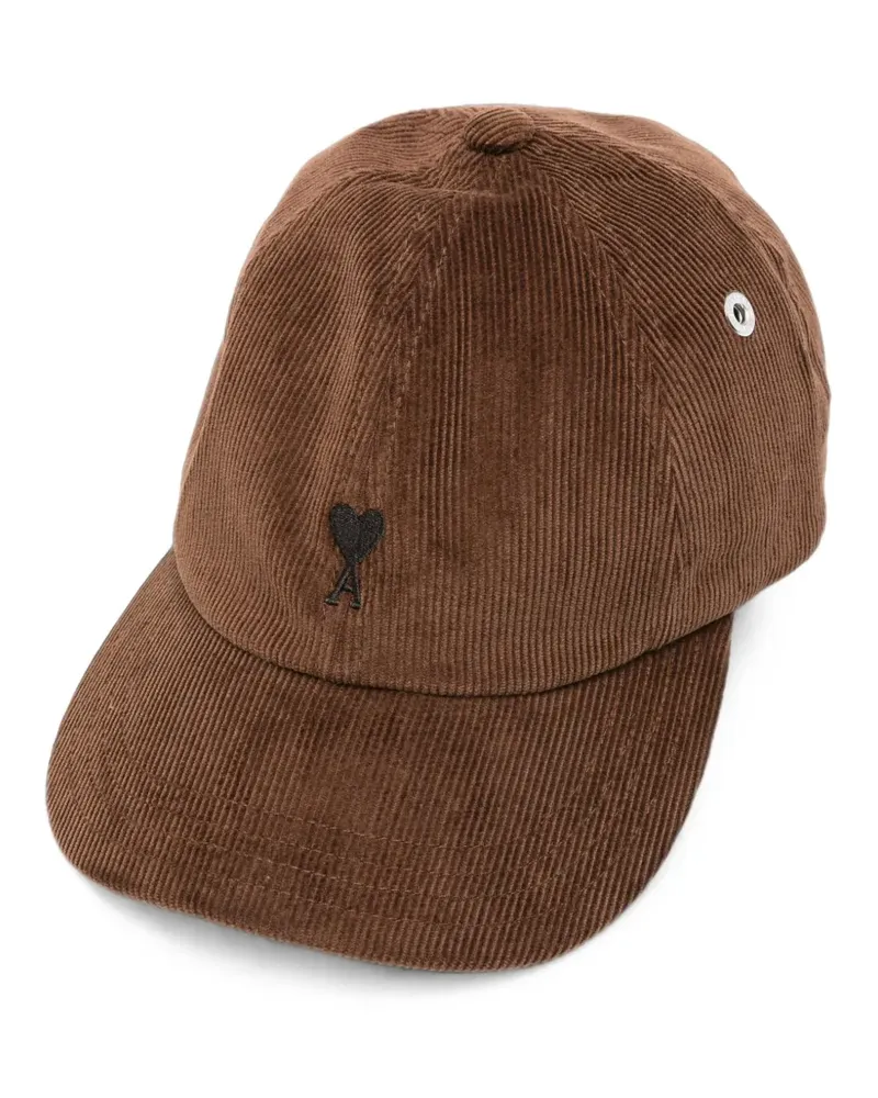 AMI Paris Ami de Coeur Baseballkappe mit Cordstruktur - Braun Braun