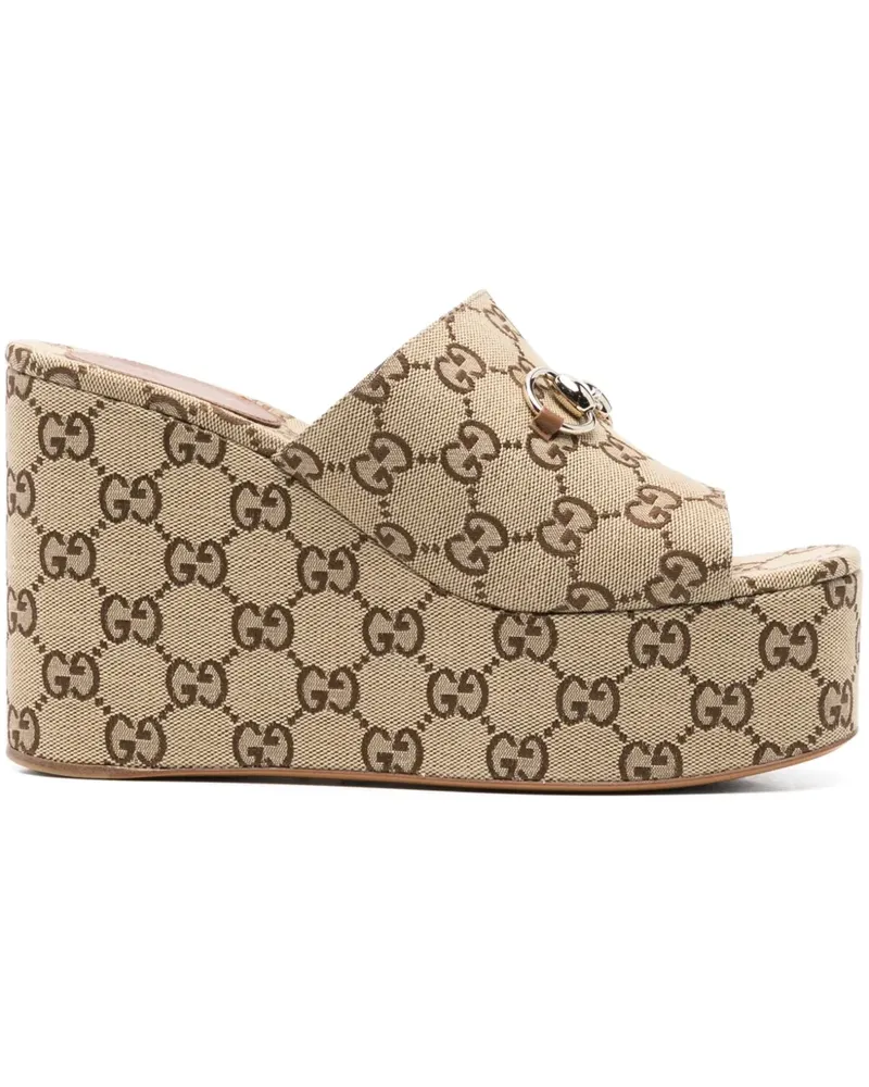 Gucci Mules mit Horsebit-Detail 105mm - Nude Nude