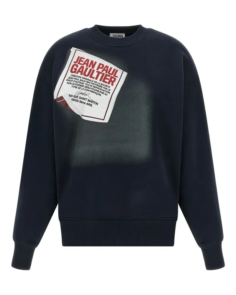 Jean Paul Gaultier Sweatshirt mit Etikett-Print - Blau Blau