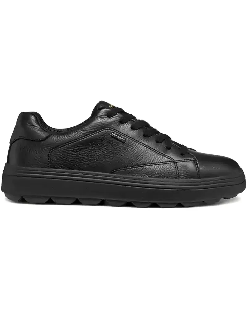 Geox leather logo-plaque sneakers - Schwarz Schwarz