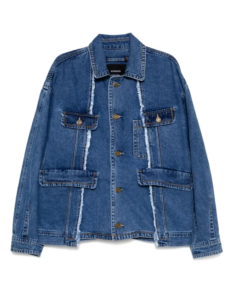 SONGZIO Asymmetrische Jeansjacke - Blau Blau