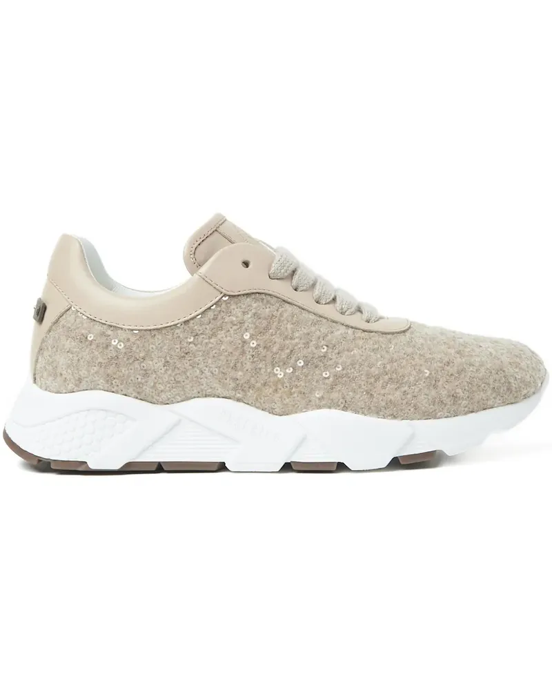 Peserico Sneakers mit Pailletten - Nude Nude