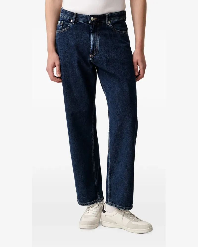 Marc O'Polo straight-leg logo-patch jeans - Blau Blau