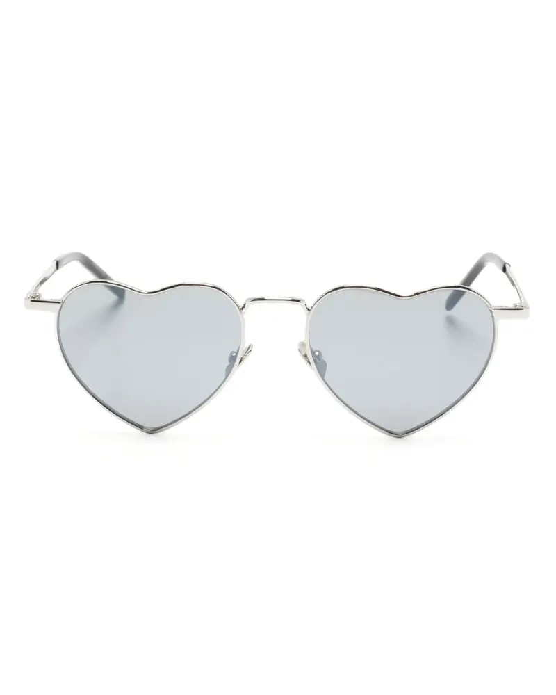 Saint Laurent Loulou Sonnenbrille mit Herzform - Silber Silber