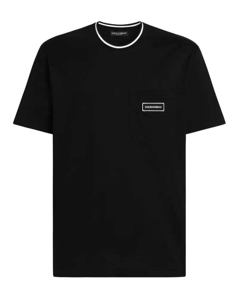 Dolce & Gabbana Baumwoll-T-Shirt mit Logo - Schwarz Schwarz