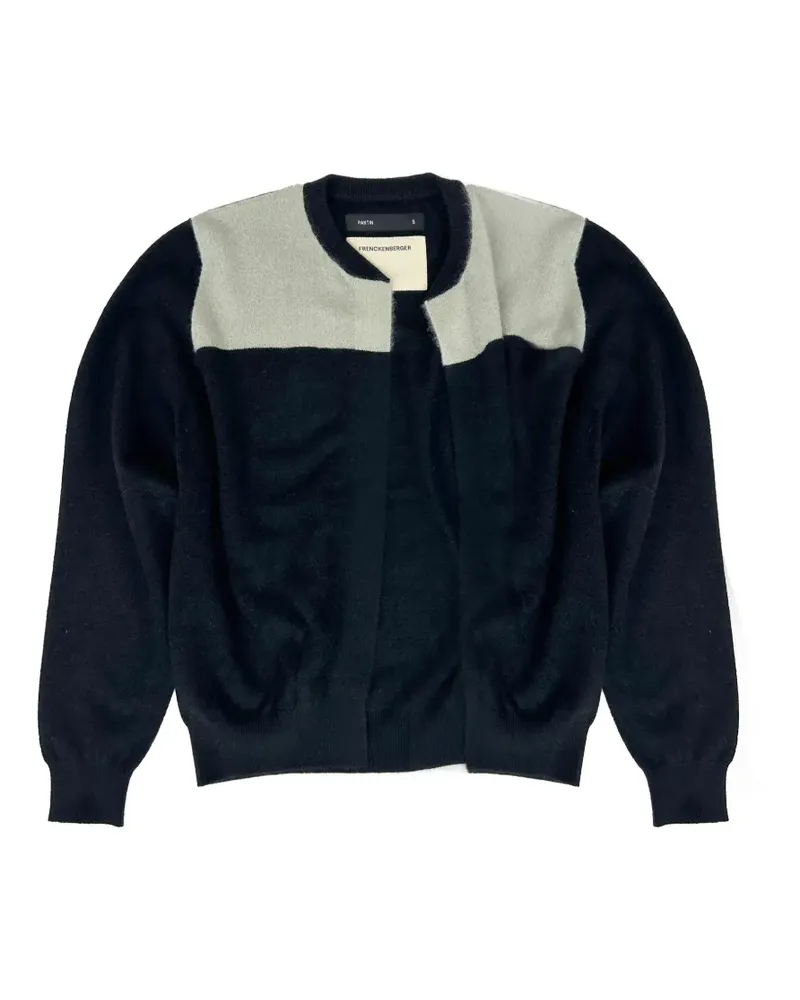 Frenckenberger Cardigan in Colour-Block-Optik - Schwarz Schwarz