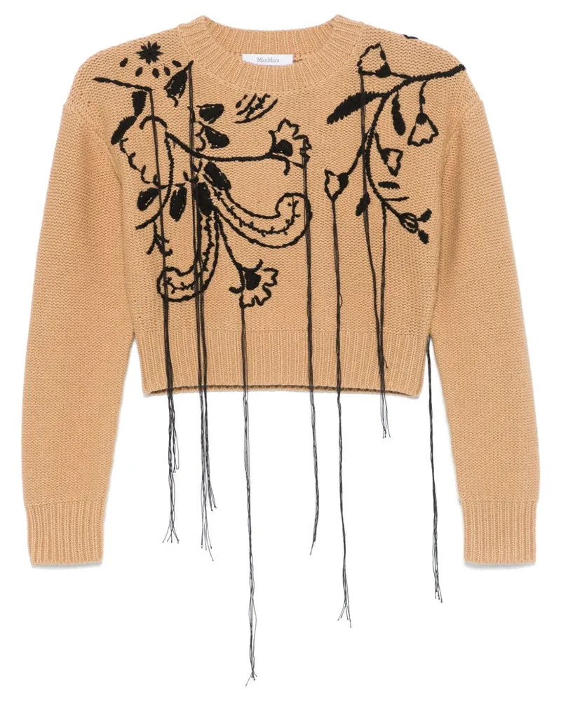 Max Mara Bestickter Pullover - Braun Braun