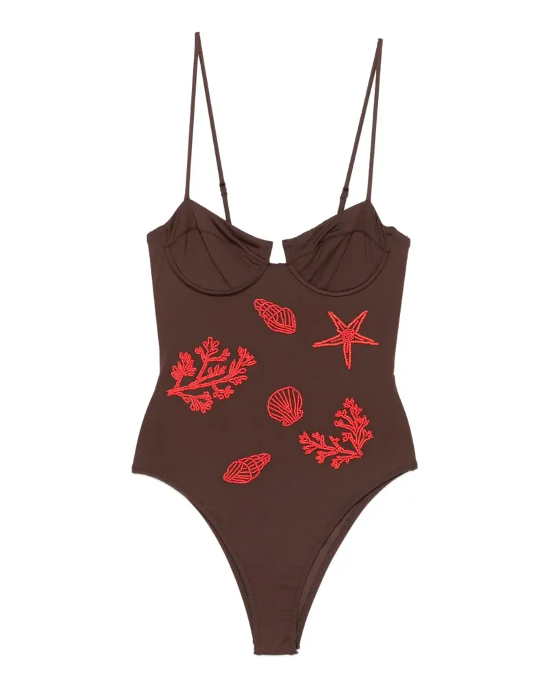 MC2 Saint Barth bead-embellished underwired swimsuit - Braun Braun