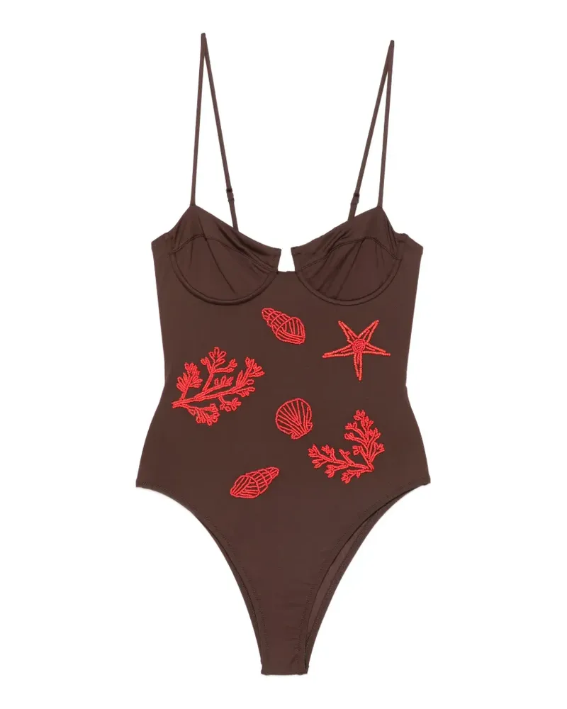 MC2 Saint Barth bead-embellished underwired swimsuit - Braun Braun