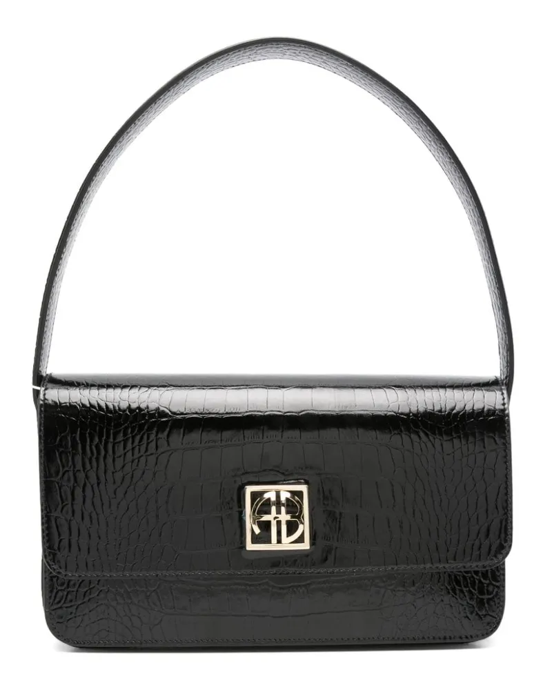 Anine Bing Schultertasche aus Leder - Schwarz Schwarz