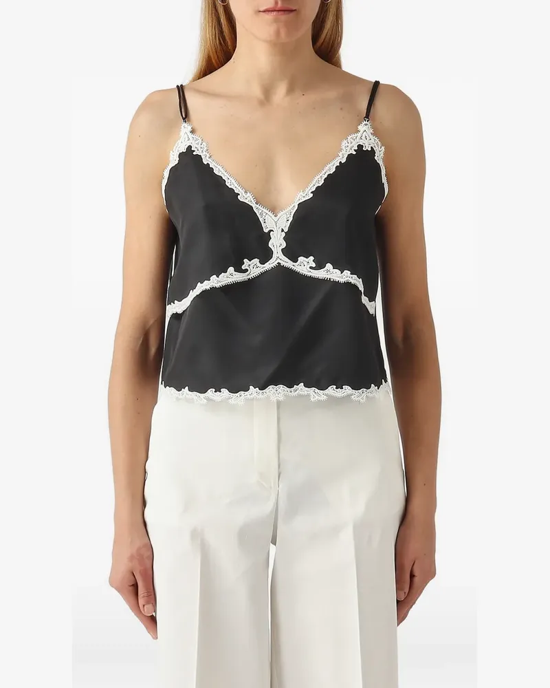 Pinko lace-trim camisole top - Schwarz Schwarz