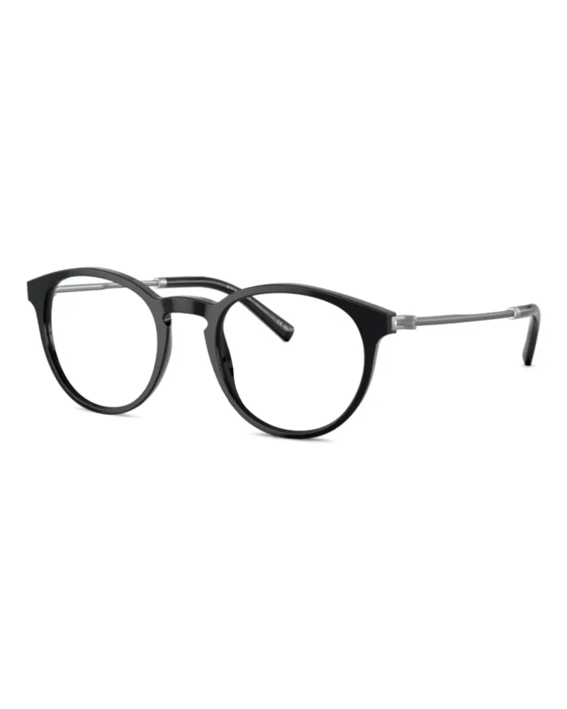 Bulgari Brille mit rundem Gestell - Schwarz Schwarz