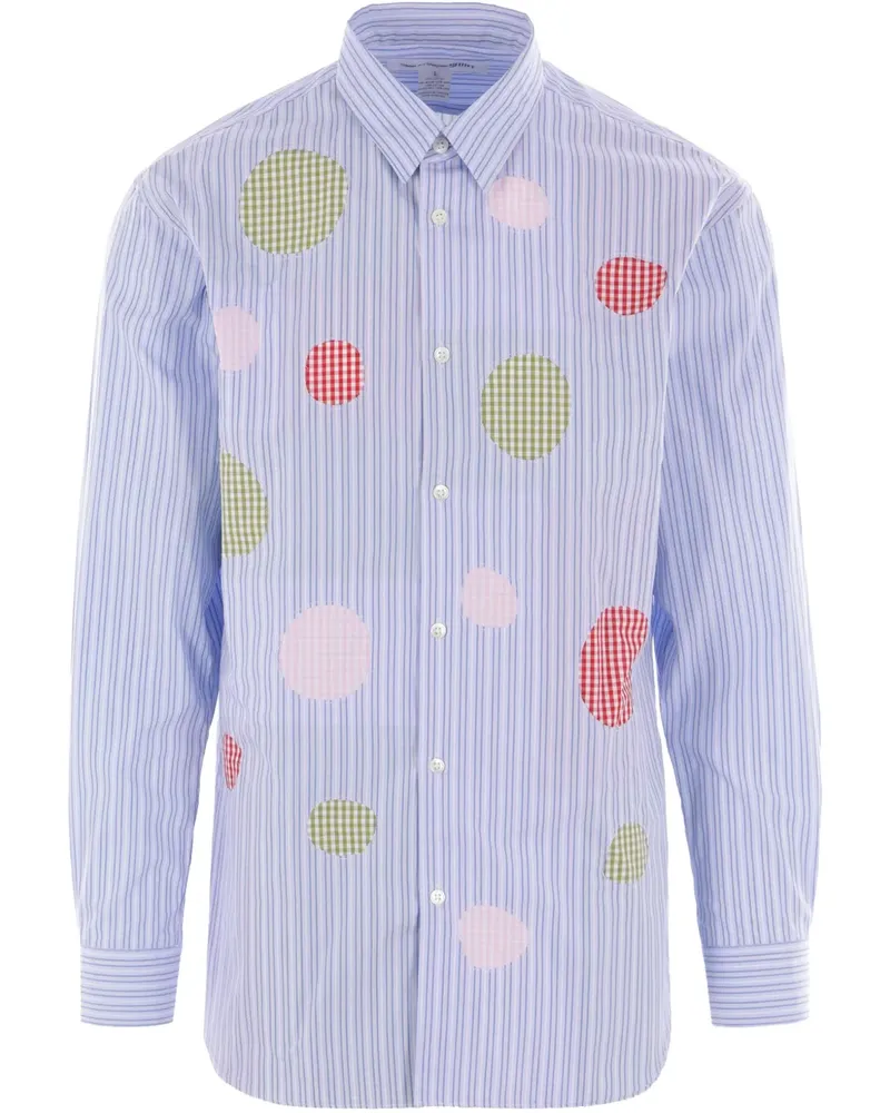 Comme des Garçons Gestreiftes Hemd Blau