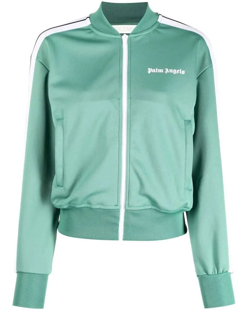 Palm Angels Sportjacke mit Logo-Print - Grün Grün
