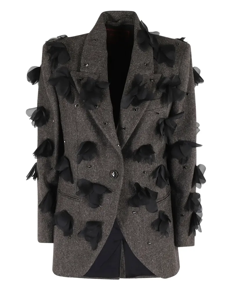 MARELLA Jacke mit Blumenapplikation - Braun Braun