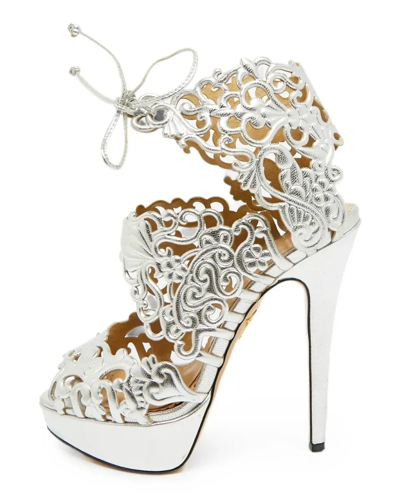Charlotte Olympia Belinda leather platform sandals - Silber Silber
