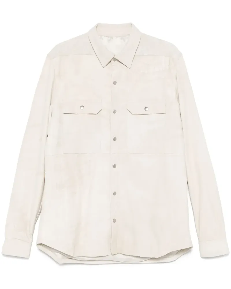 Rick Owens Hemdjacke aus Leder - Nude Nude