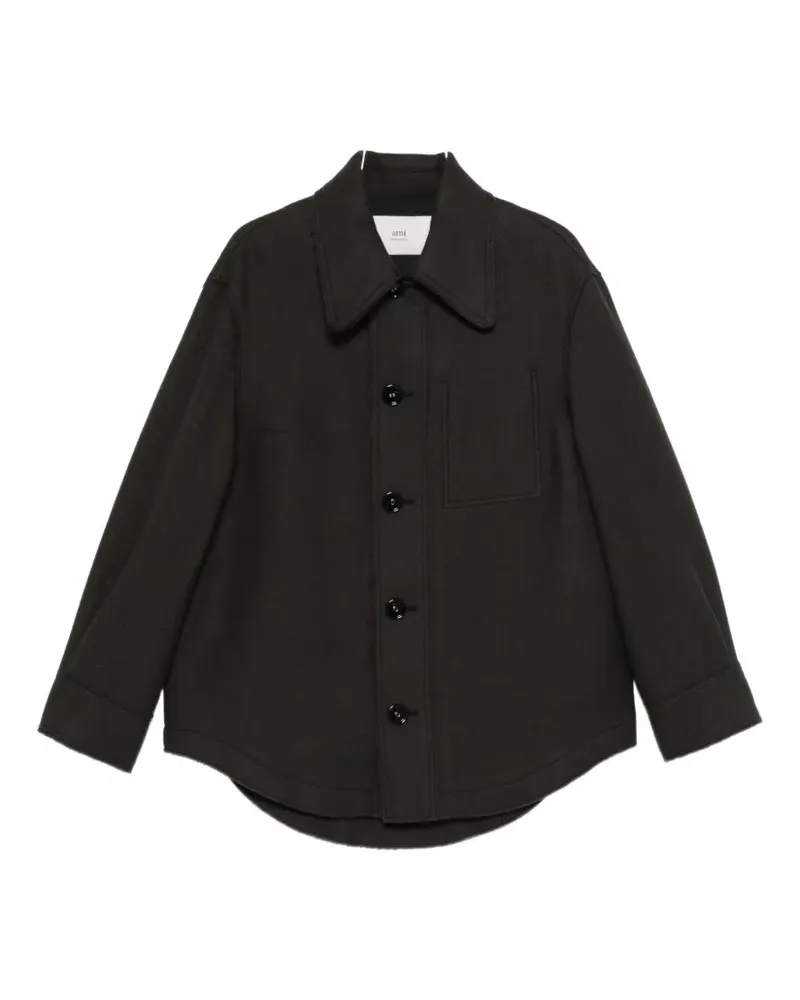 AMI Paris Hemdjacke mit Knopfleiste - Grau Grau