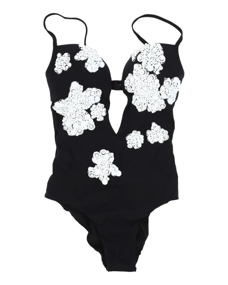 La Perla Sea floral-embellished swimsuit - Schwarz Schwarz