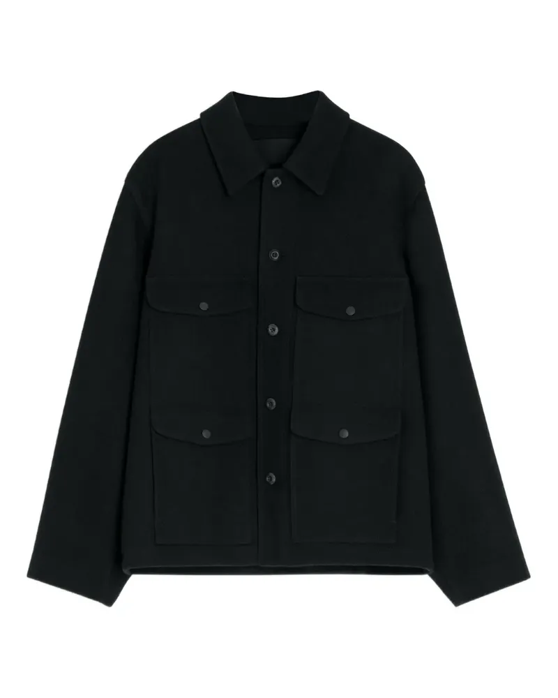 Christophe Lemaire Hemdjacke mit aufgesetzten Taschen - Schwarz Schwarz