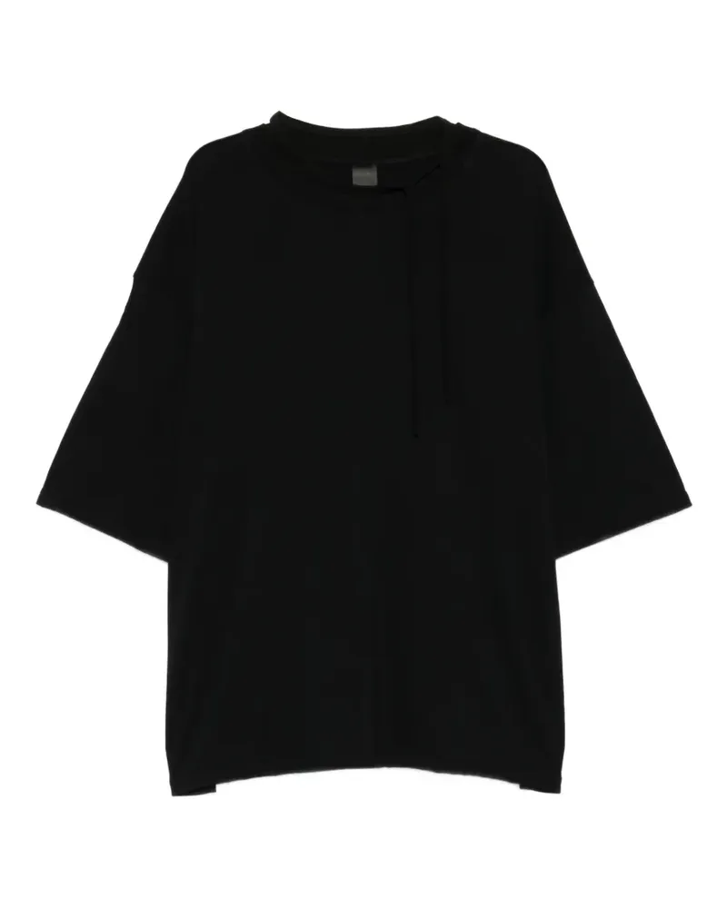 The Viridi-anne double neck T-shirt - Schwarz Schwarz