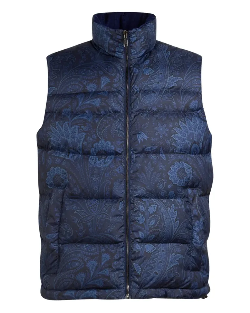 Etro Wattierte Weste mit Paisleymuster - Blau Blau