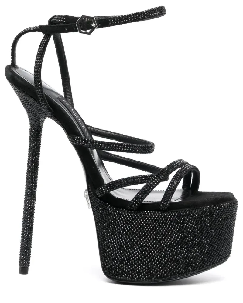 Philipp Plein Plateau-Sandalen mit Verzierung 170mm - Schwarz Schwarz