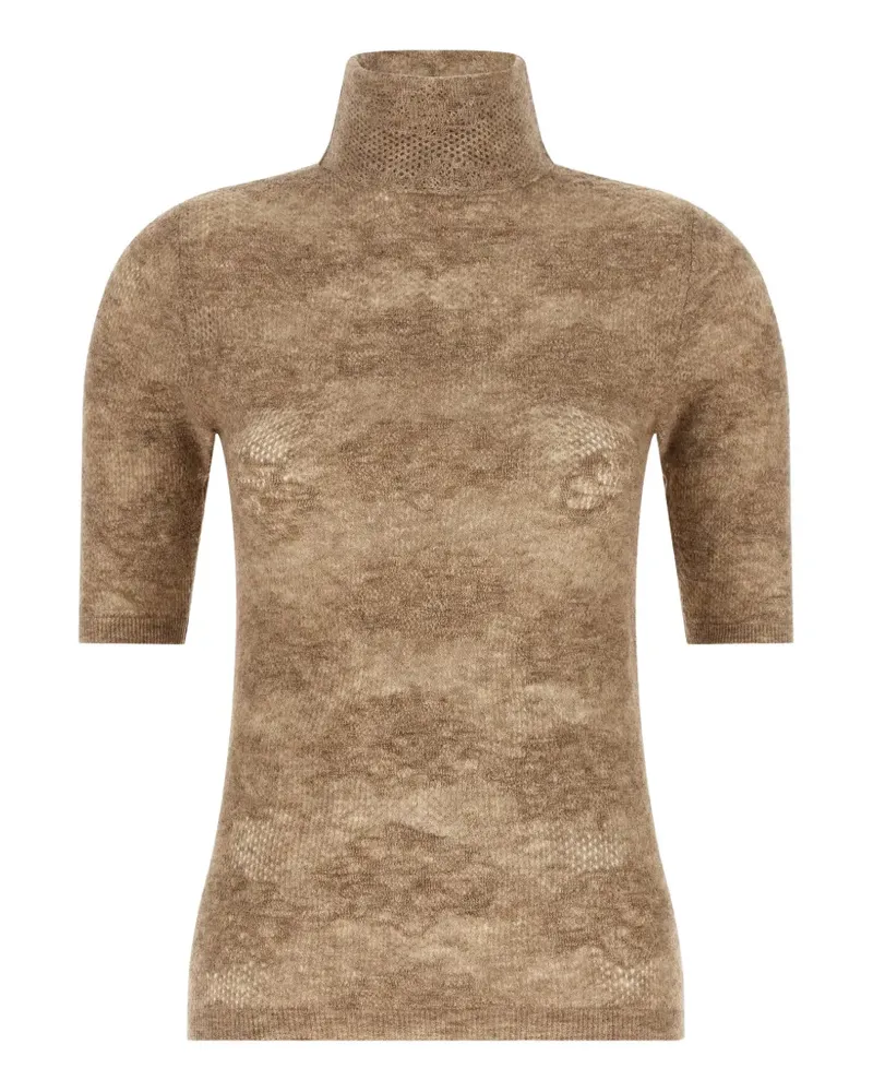 Brunello Cucinelli openwork short-sleeve sweater - Braun Braun